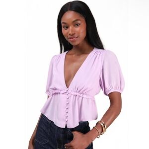 NWT Lulus Irresistible Charisma Lavender
Peplum Crop Top